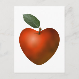 Red Heart Apple - vycard Vykort