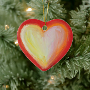 Red Heart Art Anpassningsbar Helgdag Gift Ornament