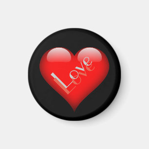 Red Heart Attractive Parisian Kärlek Bröllop Magnet