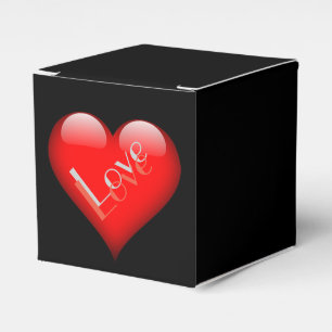 Red Heart Attractive Parisian Kärlek Bröllop Presentaskar