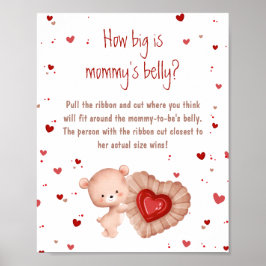 Red Heart Baby Shower Hur stor är Mamma Belly? Poster