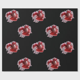 Red heart background Wrapping Paper for strong man Presentpapper