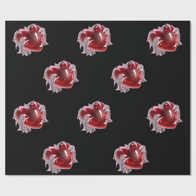 Red heart background Wrapping Paper for strong man Presentpapper (Platt)