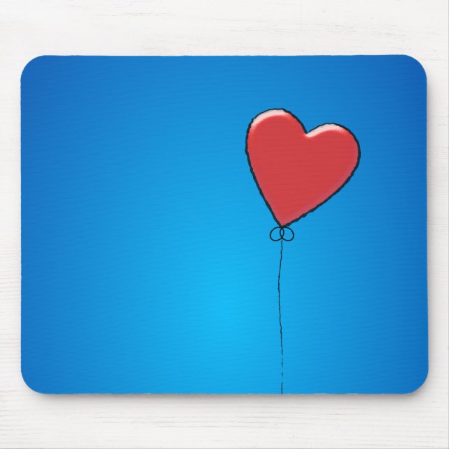 Red Heart Balloon Mousepad Musmatta (Framsidan)