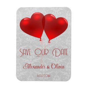 Red Heart Balloons Spara datum magneter