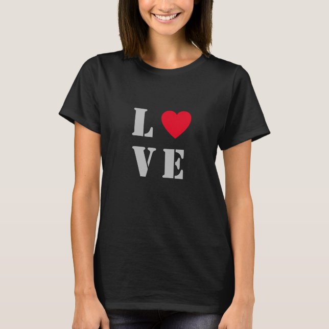 Red Heart Basic Mörk T-Shirt (Framsida)