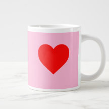 Red Heart Beat Pastel Rosa