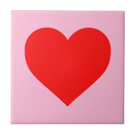 Red Heart Beat Pastel Rosa Kakelplatta