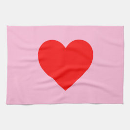 Red Heart Beat Pastel Rosa Kökshandduk