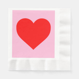 Red Heart Beat Pastel Rosa Pappersservett