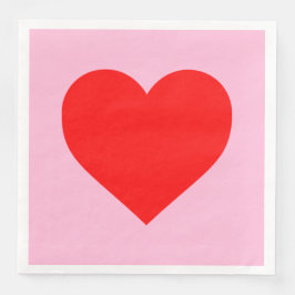 Red Heart Beat Pastel Rosa Pappersservett