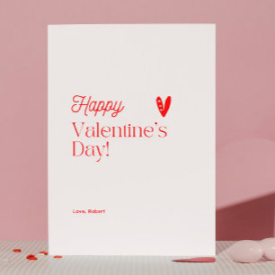 Red Heart Beige Typografiska Alla hjärtans dag Inbjudningar