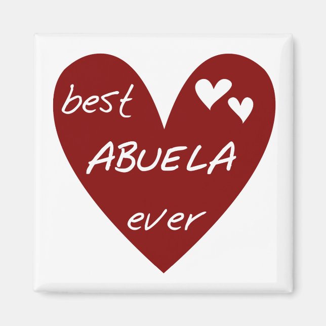 Red Heart Best Abuela, T-shirts och presenter Magnet (Framsidan)