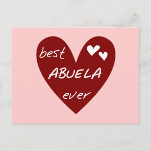 Red Heart Best Abuela, T-shirts och presenter Vykort
