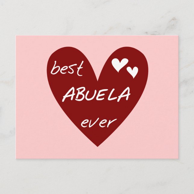 Red Heart Best Abuela, T-shirts och presenter Vykort (Framsida)