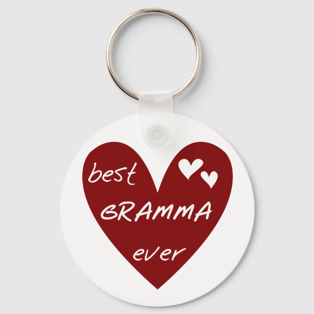 Red Heart Best Gramma Aldrig T-shirts och presente Nyckelring (Framsida)