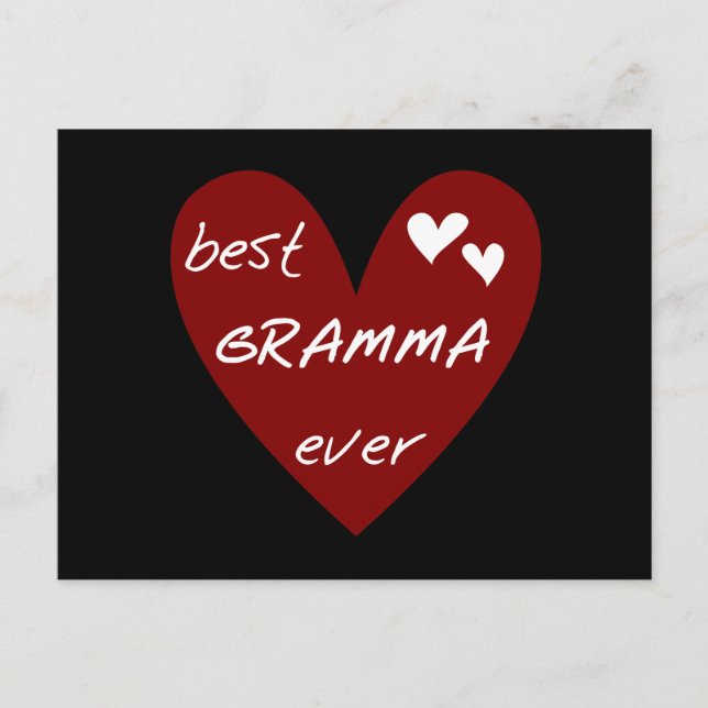 Red Heart Best Gramma Aldrig T-shirts och presente Vykort (Framsida)