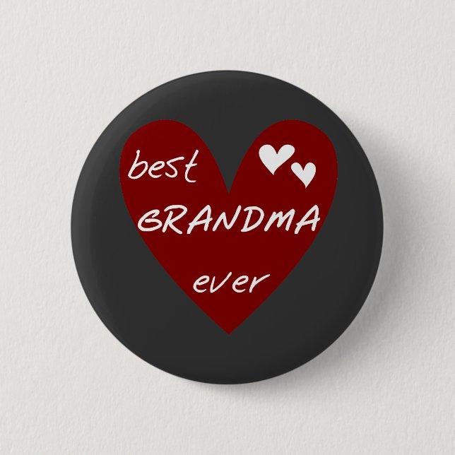 Red Heart Best Grandma Aldrig T-shirts Gifts Knapp (Framsida)