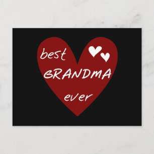 Red Heart Best Grandma Aldrig T-shirts Gifts Vykort
