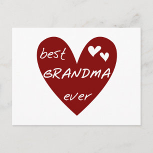 Red Heart Best Grandma Aldrig T-shirts och Gifts Vykort