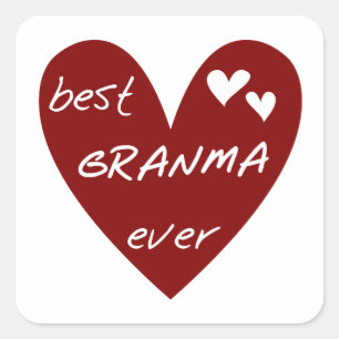 Red Heart Best Granma Aldrig T-shirts och presente Fyrkantigt Klistermärke