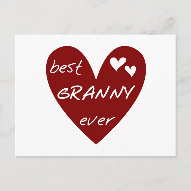 Red Heart Best Granny Aldrig Tshirts och Gifts Vykort (Framsida)