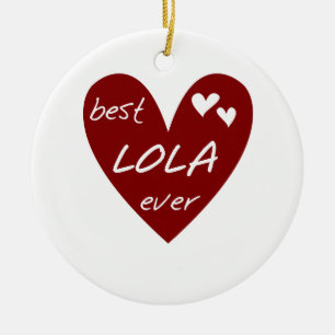 Red Heart Best Lola Aldrig T-shirts och presenter Julgransprydnad Keramik