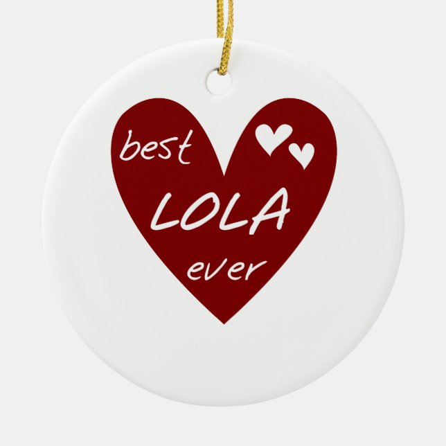 Red Heart Best Lola Aldrig T-shirts och presenter Julgransprydnad Keramik (Framsidan)