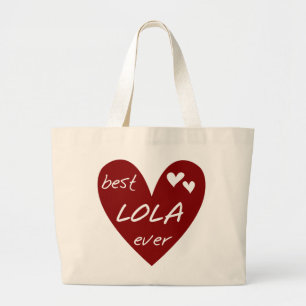 Red Heart Best Lola Aldrig T-shirts och presenter Jumbo Tygkasse