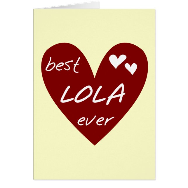 Red Heart Best Lola Aldrig T-shirts och presenter OBS Kort (Framsidan)