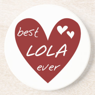 Red Heart Best Lola Aldrig T-shirts och presenter Underlägg Sandsten