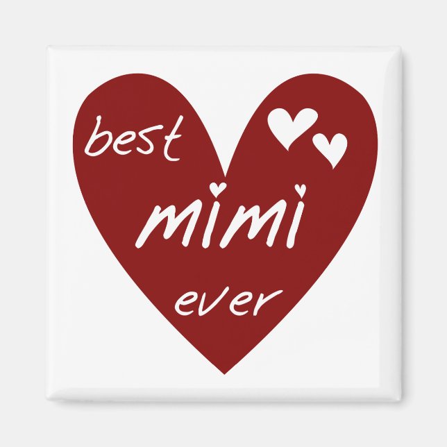 Red Heart Best Mimi Aldrig Tshirts och Gifts Magnet (Framsidan)
