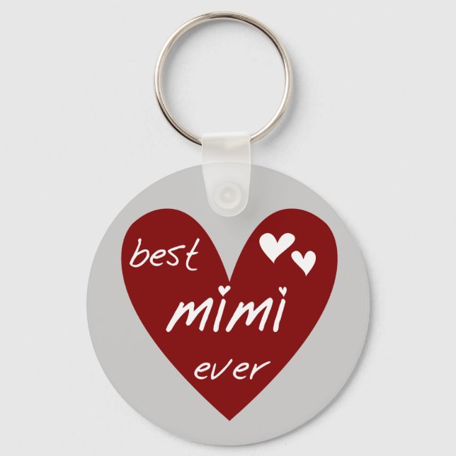 Red Heart Best Mimi Aldrig Tshirts och Gifts Nyckelring (Framsida)