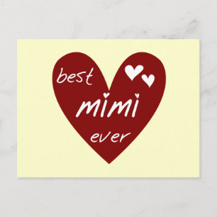 Red Heart Best Mimi Aldrig Tshirts och Gifts Vykort