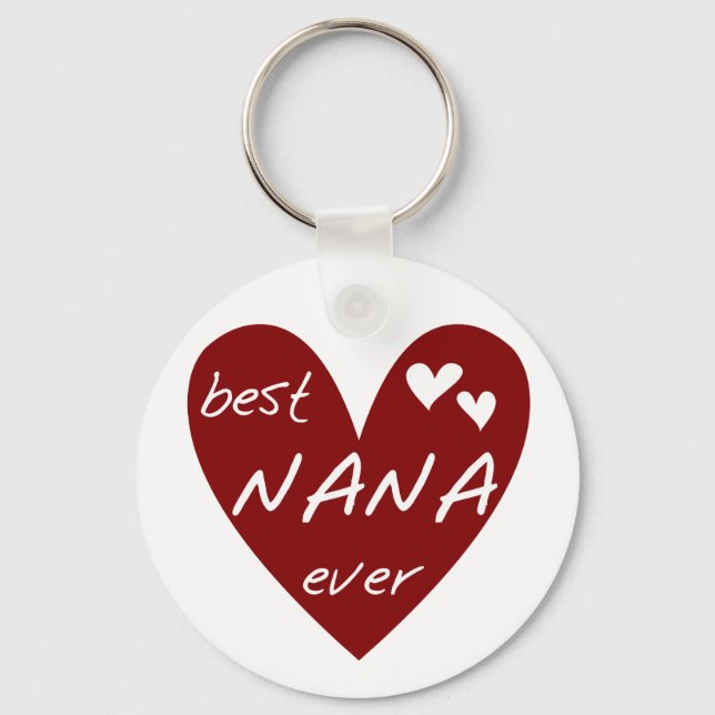 Red Heart Best Nana någonsin T-shirts och presente Nyckelring (Framsida)