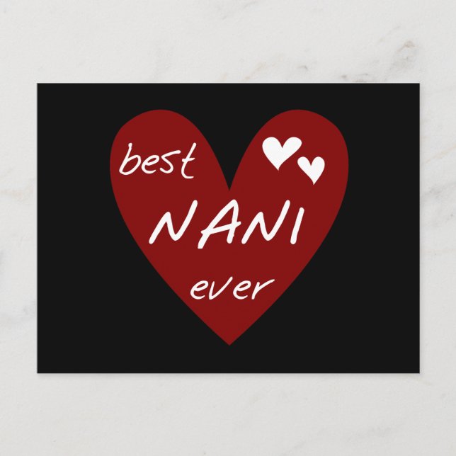 Red Heart Best Nani Aldrig T-shirts och GIfts Vykort (Framsida)