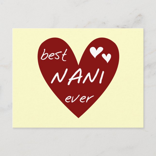 Red Heart Best Nani Aldrig T-shirts och GIfts Vykort (Framsida)