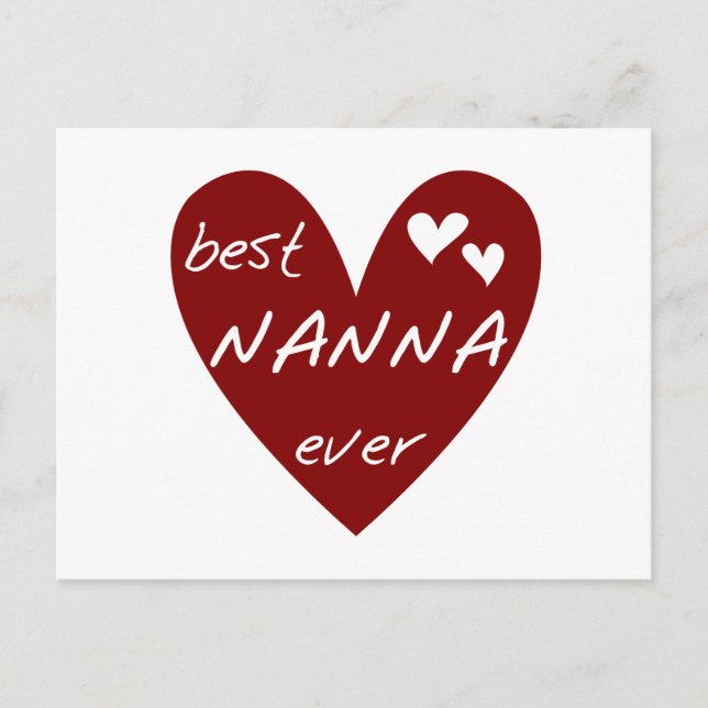 Red Heart Best Nanna Aldrig t-shirts och presenter Vykort (Framsida)