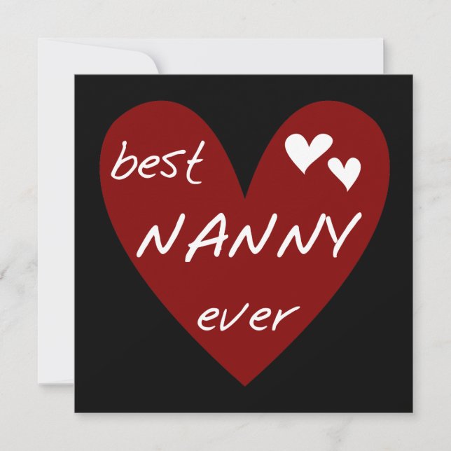 Red Heart Best Nanny Aldrig T-shirts och presenter (Framsida)