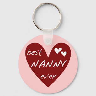 Red Heart Best Nanny Aldrig T-shirts och presenter Nyckelring