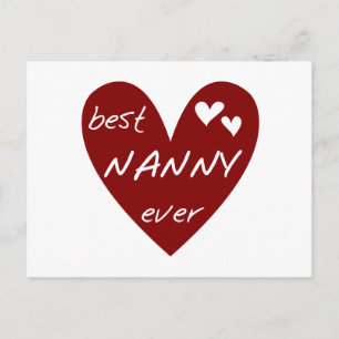 Red Heart Best Nanny Aldrig T-shirts och presenter Vykort