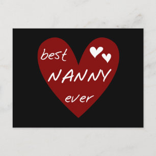 Red Heart Best Nanny Aldrig T-shirts och presenter Vykort