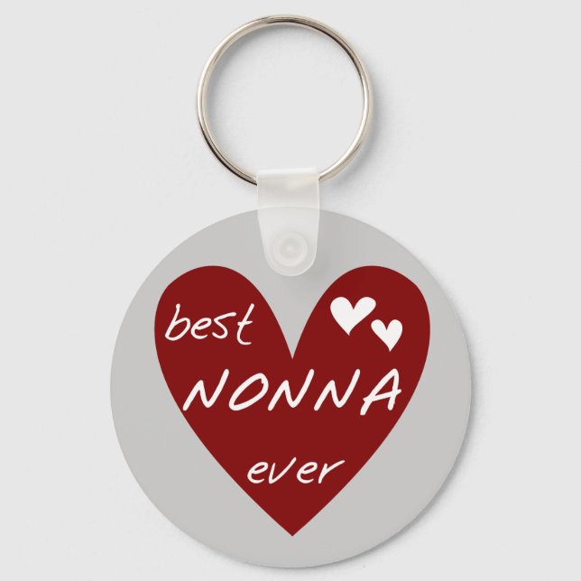 Red Heart Best Nonna nånsin T-shirts-presenter Nyckelring (Framsida)