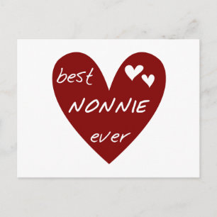 Red Heart Best Nonnie Aldrig T-shirts och presente Vykort