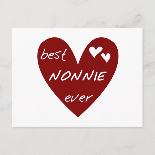 Red Heart Best Nonnie Aldrig T-shirts och presente Vykort (Framsida)
