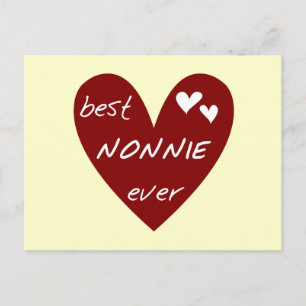 Red Heart Best Nonnie Aldrig T-shirts och presente Vykort
