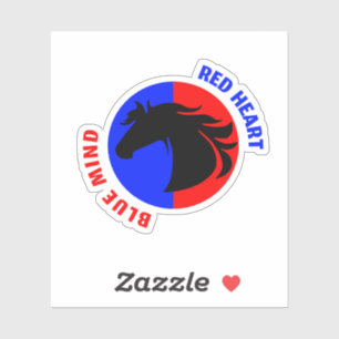 Red Heart Blue Mind Anpassningsbar Vinyl Sticker Klistermärken