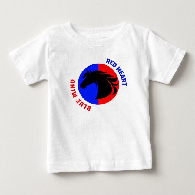 Red Heart Blue Mind Baby Bodysuit T Shirt (Framsida)