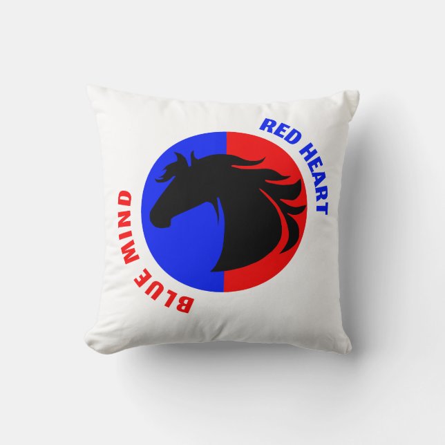 Red Heart Blue Mind Decorative Throw Pillow Kudde (Framsida)