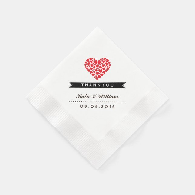 Red Heart Bröllop Pappersservett (Hörn)